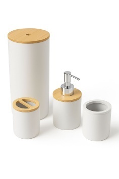 Набор аксессуаров для ванной комнаты "Бамбук" (белый) (Альтернатива РФ)