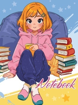 MyArt. БЛОКНОТ в клетку My big notebook. Девочка с книгами