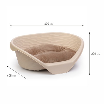 Лежак для кошек и собак пластиковый (с подушкой) (серый) (уп.2) (Альтернатива РФ)