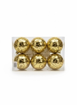Ёлочка подвесное украшение шарики  6шт B-1209