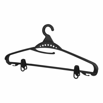 Вешалка-плечики 52-54р. (с прищепкой)(черный) (уп.25) (Альтернатива РФ)