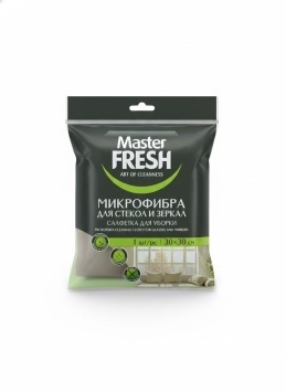 Master FRESH МИКРОФИБРА салфетка для стекл и зеркал, 1шт (30х30см) латунь