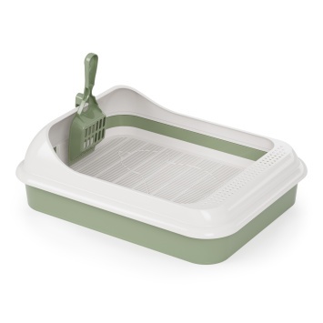 Лоток туалет для кошек "Юта" (с бортиком, сеткой и совком) ALTA (оливковый) (уп.14)