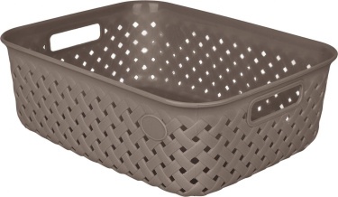 Корзинка для хранения Plast Team Rattan 3л 268х195х90 мм шоколадный мокко (РФ)