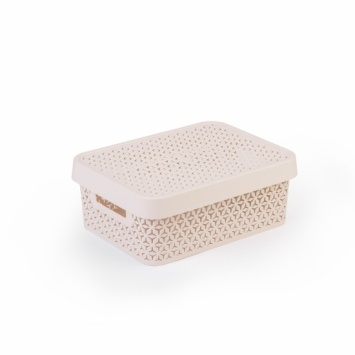 Корзина "Элемент" 11л (с крышкой)(бежевый) (уп.7) (Альтернатива РФ)