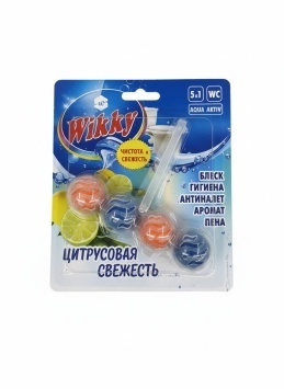 Подвесной блок для унитаза Wikky 4 шарика "Цитрусовая свежесть" 1 шт