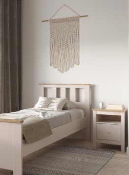 2.08.04.210.20 САГА кровать одинарная 90х200 кашемир/ясень