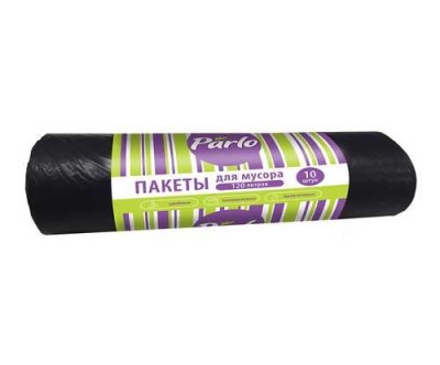 Пакеты д/мусора 120л, 10шт, "PARLO" черные