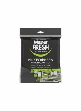 Master FRESH МИКРОФИБРА универсальная салфетка для уборки, 1шт. (30*30см) ЧЕРНЫЙ