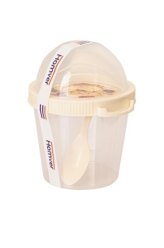 Контейнер для завтрака 450мл с ложкой (светло-бежевый)
