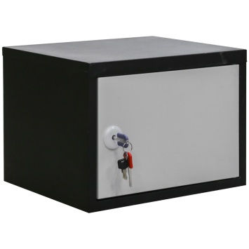 Сейф М-320 460*340*320Н (М) (с внутренней полкой) корпус св.серый шагрень/дверь белый шагрень