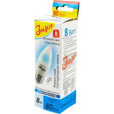Лампа светодиодная пуля С35 (С37) 8w Е27 4200K (Заря) (1357)