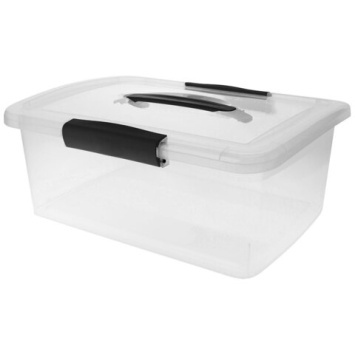 Ящик для хранения Keeplex Vision с защелками и ручкой 9л 37х27,4х14,8см прозрачный кри (Репаблик РФ)