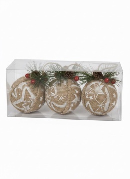 Ёлочная игрушка с шишками 3шт