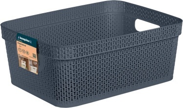 Корзина для хранения Keeplex Ajur с ручками 11л 36,5х27х14,1см космический серый