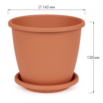 Горшок цв. "Афина" 1,1л (коричневый) (уп.20) (Альтернатива РФ)