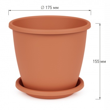 Горшок цв. "Афина" 2,2л (коричневый) (уп.22) (Альтернатива РФ)
