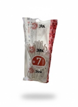 Удлинитель Россия U-3-7m  ЭРА Удлин-ль без зазeмл., 3гн, 7м, ПВС, 2х1мм2, 10А