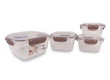 Набор Воздухонепроницаемый квадратный контейнер 4шт. 500*900*1500*2400 мл  (Азербайджан)