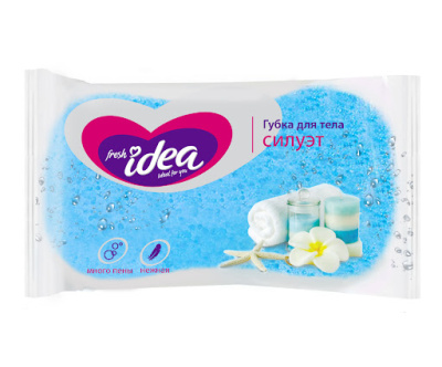 Губка для тела СИЛУЕТ( крупнопористый поролон,форма "восьмерка" 140*90*50) 1шт Fresh idea