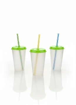 Стакан 0,5л (с крышкой и трубочкой) (зелёный) (Альтернатива РФ)