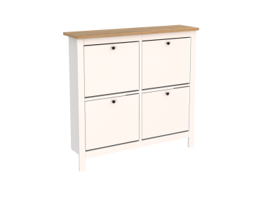 2.08.10.180.14 САГА тумба для обуви 113х108 белая/ясень (р.1130*280*1080Н)