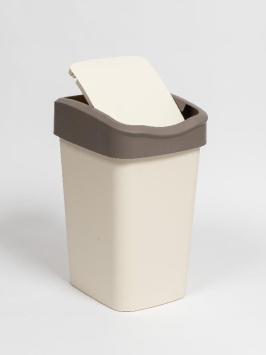 Ведро для мусора с подвижной крышкой "Tandem" 20л (слон.кость/шоколад)