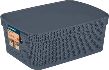Корзина для хранения Keeplex Ajur с крышкой 3л 28,1х18,5х8,9см космический серый