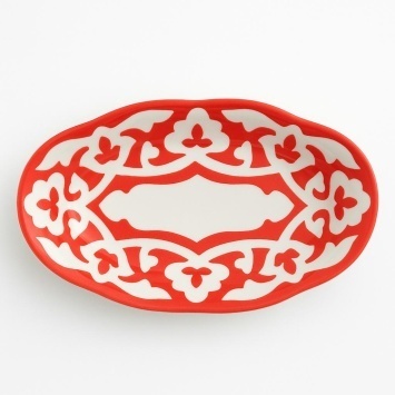 Тарелка овальная 180мм худож-ое офор-ие лимонник 1 сорт (Уз)