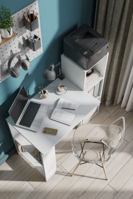 Стол компьютерный СТК 8 Белый текстурный р:1042*493*1026