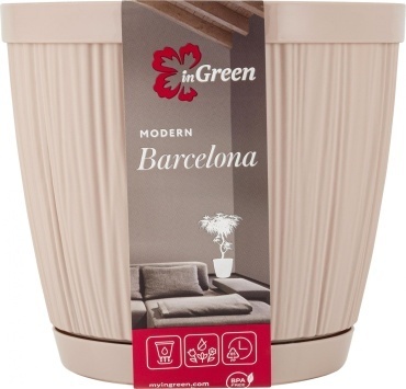 Горшок для цветов InGreen BARCELONA 9,6л, D270мм молочный шоколад (Репаблик РФ)