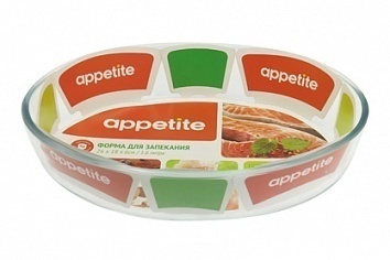 Форма стекл овал 21x14x5см/0,7л ТМ Appetite