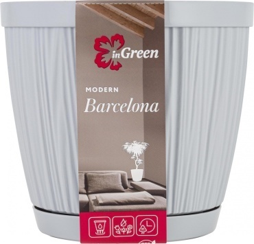 Горшок для цветов InGreen BARCELONA 9,6л, D270мм утренний туман (Репаблик РФ)