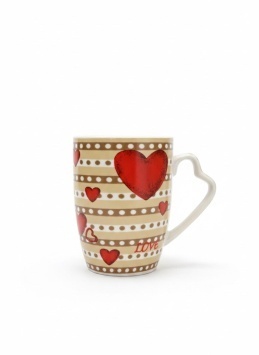 Кружка 340ml, с рис, фарфор, асс цветов; 8.4*10.5cm (12/72) 210351