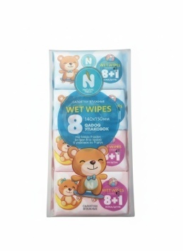 Влажные салфетки Супер мини NATURAL FRESH 9*(8x48) PINK/BLUE
