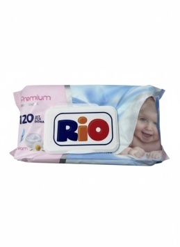 Влажные салфетки RIO Baby с кремом 120 шт
