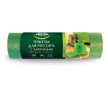 Пакеты д/мусора 35л, 15шт, "Master FRESH" с завязками MFGB35–15R