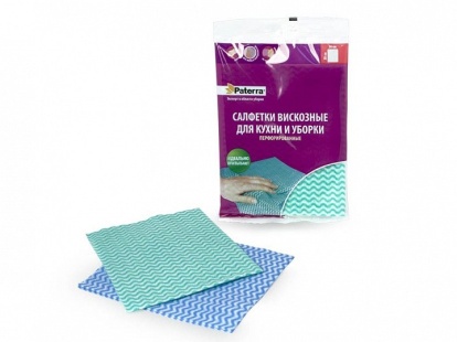Салфетки вискоз. ПЕРФОРИРОВАННЫЕ, 5шт. в уп, 30*38см, PATERRA 406-075