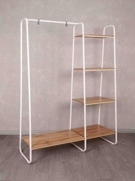 Гардеробная система с полками "Скандинавия 1" (Scandinavia 1 Clothing rack with shelves) (Белый)