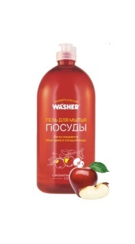 Гель для посуды мытья  "Washer-D" 1000 мл, С ароматом яблока