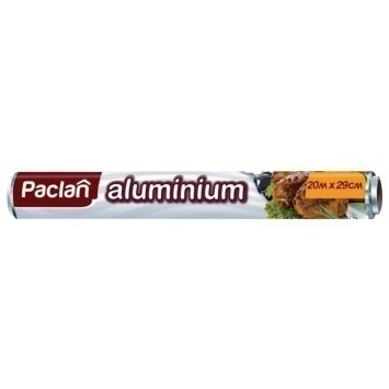 Paclan фольга алюминиевая 10м х 29см в рулоне, 13 мкм.