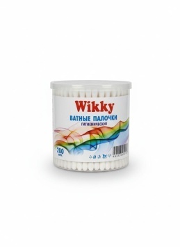Ватные палочки Wikky круглая банка 200 шт
