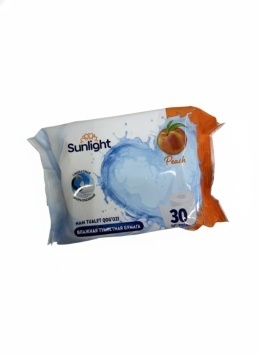 Влажная туалетная бумага SUNLIGHT Персик 30 шт