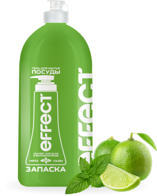 Гель для посуды "Effect" 1000 мл, Мята и лайм, Запаска
