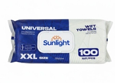 Влажные полотенца SUNLIGHT XXL Universal 100 шт