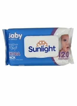 Влажные салфетки SUNLIGHT Baby Бирюзовый 120 шт