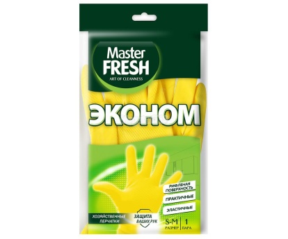 Перчатки резиновые S/M, 1 пара "Master FRESH" ЭКО